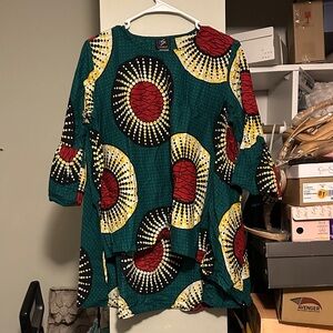 Stylish Green and Red Women's Top